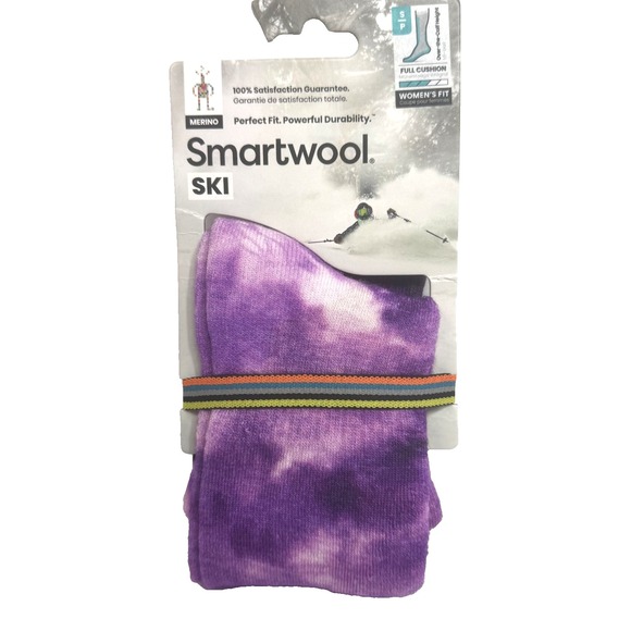 Smartwool Ski Socks Purple Iris Women's OTC Small Full Cushion Merino Wool NWT - Picture 1 of 4